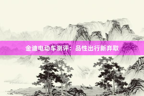金迪电动车测评：品性出行新弃取